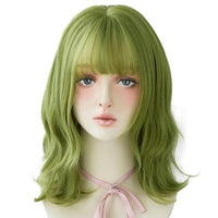 Deep Blue Wave Synthetic Wig With Bangs - east2cart.uk