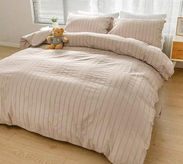 Simple Luxury Pure Color Seersucker Fabric 2-3 Sets Of Comforter Bedding Set,Nordic Bed Cover 150,Duvet Cover 200x200For Bedroom - east2cart.uk