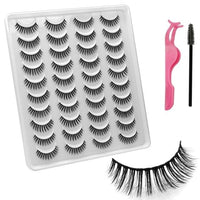VISIBLE NEW 20 Pairs Mink Lashes 3D 8-20MM Natural Faux Cils False Eyelashes Wispies Fluffies Dramatic Volume Eyelashes - east2cart.uk