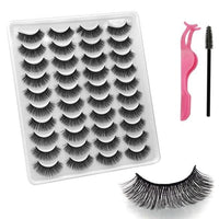 VISIBLE NEW 20 Pairs Mink Lashes 3D 8-20MM Natural Faux Cils False Eyelashes Wispies Fluffies Dramatic Volume Eyelashes - east2cart.uk