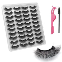 VISIBLE NEW 20 Pairs Mink Lashes 3D 8-20MM Natural Faux Cils False Eyelashes Wispies Fluffies Dramatic Volume Eyelashes - east2cart.uk