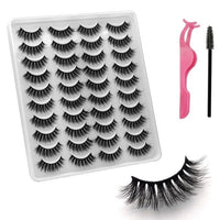 VISIBLE NEW 20 Pairs Mink Lashes 3D 8-20MM Natural Faux Cils False Eyelashes Wispies Fluffies Dramatic Volume Eyelashes - east2cart.uk