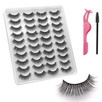 VISIBLE NEW 20 Pairs Mink Lashes 3D 8-20MM Natural Faux Cils False Eyelashes Wispies Fluffies Dramatic Volume Eyelashes - east2cart.uk
