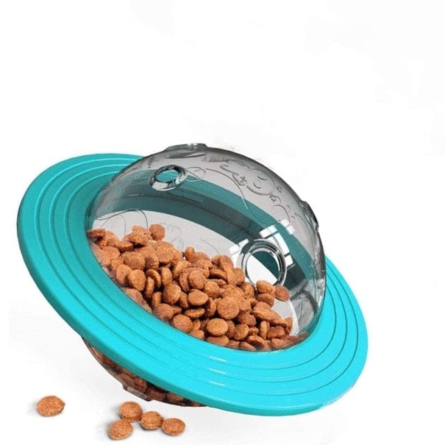 Dog Toys Interactive Plastic UFO Feed Bowl - east2cart.uk