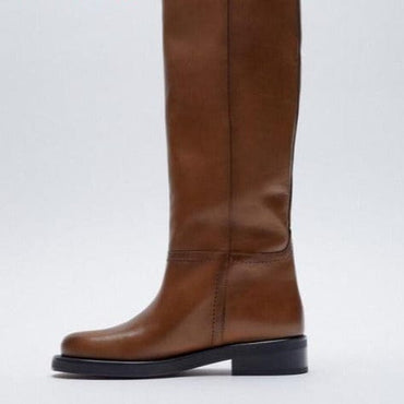 Knee High Warm Leather Boots - east2cart.uk