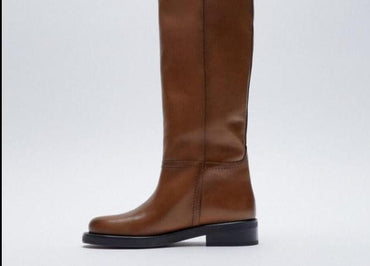 Knee High Warm Leather Boots - east2cart.uk