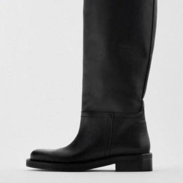 Knee High Warm Leather Boots - east2cart.uk