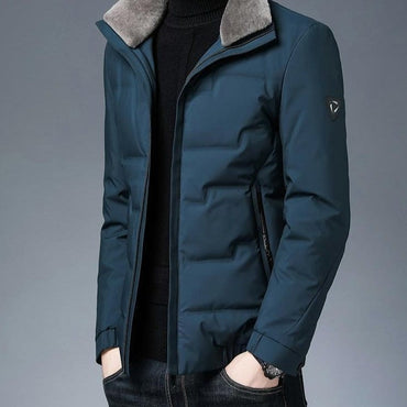 Casual Fur Collar Men's Down Jacket