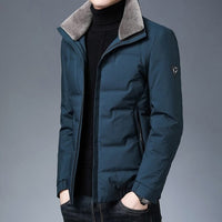 Casual Fur Collar Men's Down Jacket