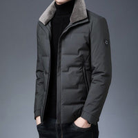 Casual Fur Collar Men's Down Jacket