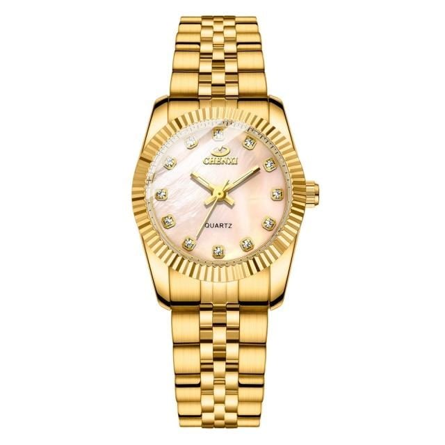 Golden Silver Classic Ladies Quartz Watch - east2cart.uk