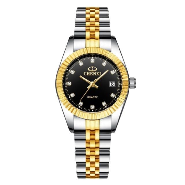 Golden Silver Classic Ladies Quartz Watch - east2cart.uk