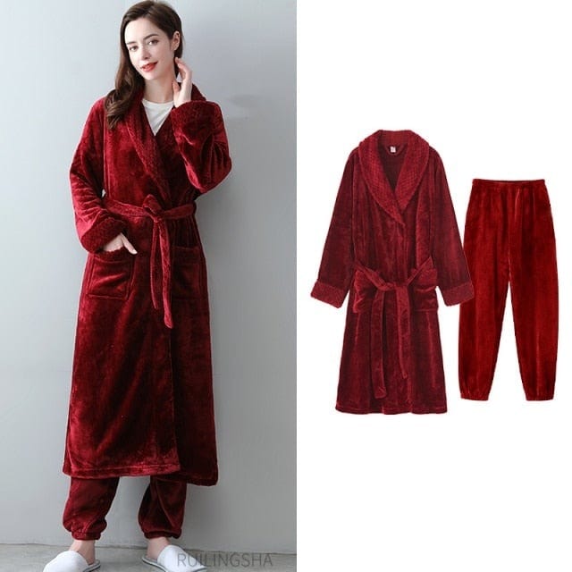 Plush Winter Long Bathrobe