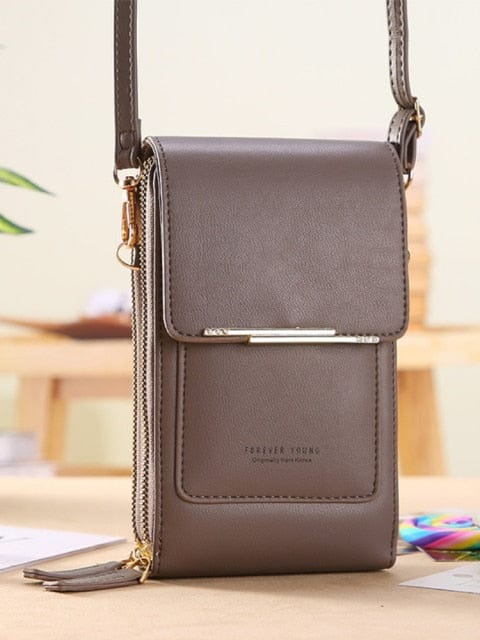 Soft Leather Wallets Touch Screen Mobile Phone Bag for Female Mini Card Holder for Key Coin Purse Vertical Crossbody Money Bags - east2cart.uk