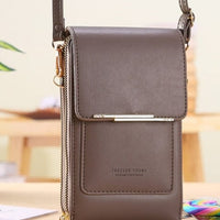 Soft Leather Wallets Touch Screen Mobile Phone Bag for Female Mini Card Holder for Key Coin Purse Vertical Crossbody Money Bags - east2cart.uk