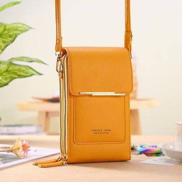 Soft Leather Wallets Touch Screen Mobile Phone Bag for Female Mini Card Holder for Key Coin Purse Vertical Crossbody Money Bags - east2cart.uk