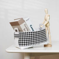 Shoe Cabinet Entrance Key Cosmetic Desktop Houndstooth Storage Box Basket Leather Ornaments Snacks Home Creative Ins - east2cart.uk