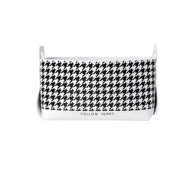 Shoe Cabinet Entrance Key Cosmetic Desktop Houndstooth Storage Box Basket Leather Ornaments Snacks Home Creative Ins - east2cart.uk