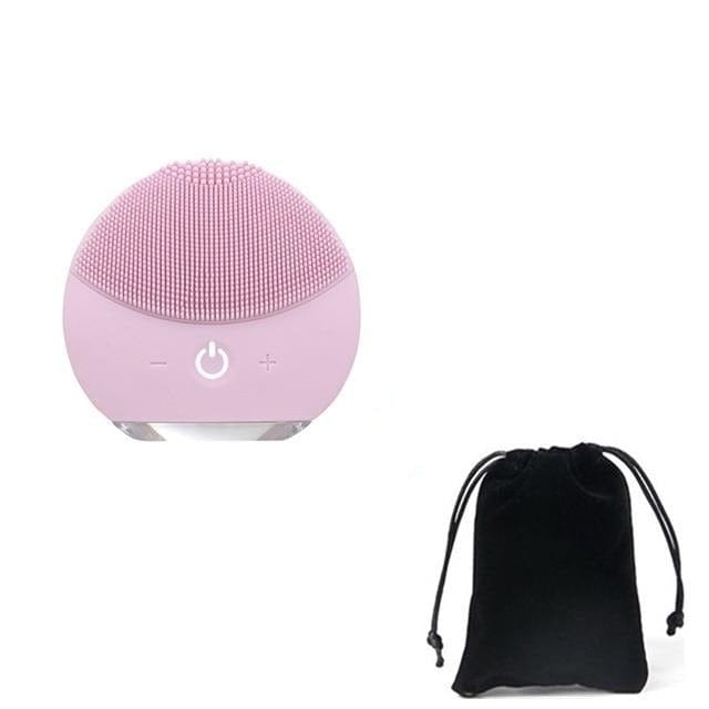 Ultrasonic Silicone Electric Facial Cleansing Brush Sonic Face Cleanser Cleansing Skin Mini Washing Massager Brush Rechargeable - east2cart.uk