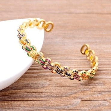 Trendy Copper Cubic Zirconia Bracelet - east2cart.uk