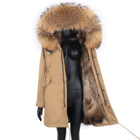 Long Parka Real Fur Winter Coat