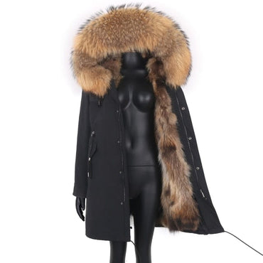 Long Parka Real Fur Winter Coat