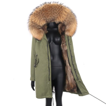 Long Parka Real Fur Winter Coat