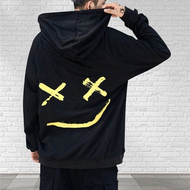 Couples Smile Loose Fleece Hoodie