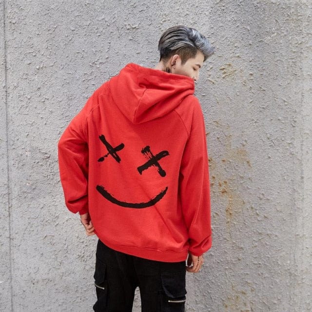 Couples Smile Loose Fleece Hoodie