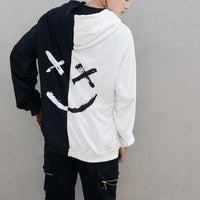 Couples Smile Loose Fleece Hoodie