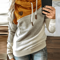 Women Leopard Patchwork Hooded Sweatshirt Autumn Winter Turtleneck Warm Long Sleeve Printed Hoodies Female Drawstring Pullovers - east2cart.uk