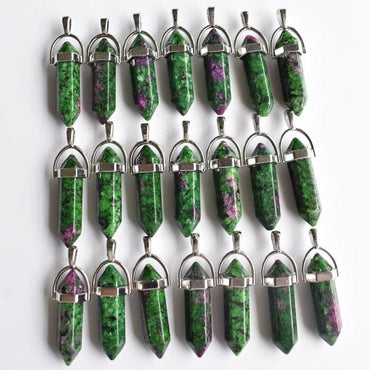 Wholesale 24pcs/lot 2020 high quality assorted natural stone mixed pillar charms chakra Pendants & necklaces for making free - east2cart.uk