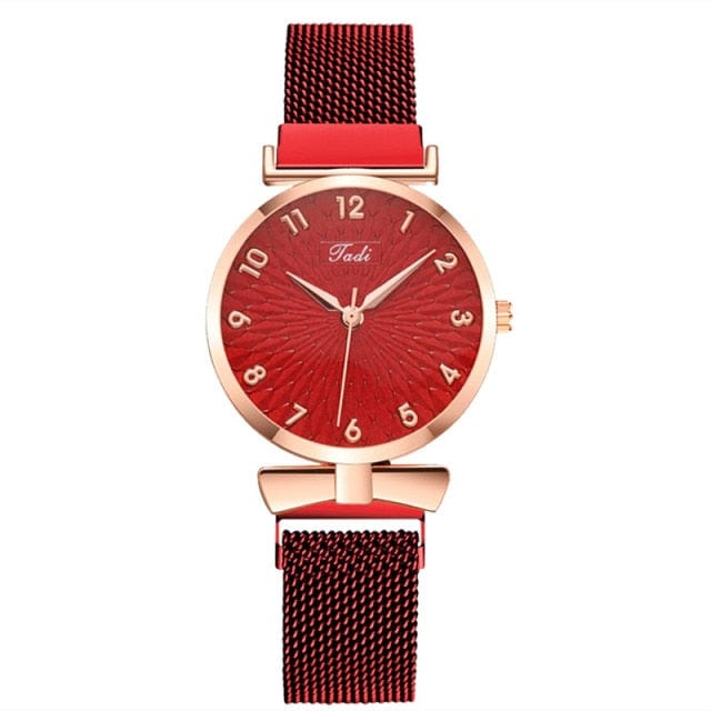 Luxury Women Watches 6pcs Set Elegant Female Wristwatches Magnetic Mesh Band Rose Woman Watch Bracelet montre femme reloj mujer - east2cart.uk