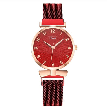 Luxury Women Watches 6pcs Set Elegant Female Wristwatches Magnetic Mesh Band Rose Woman Watch Bracelet montre femme reloj mujer - east2cart.uk