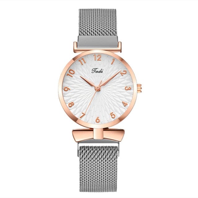 Luxury Women Watches 6pcs Set Elegant Female Wristwatches Magnetic Mesh Band Rose Woman Watch Bracelet montre femme reloj mujer - east2cart.uk