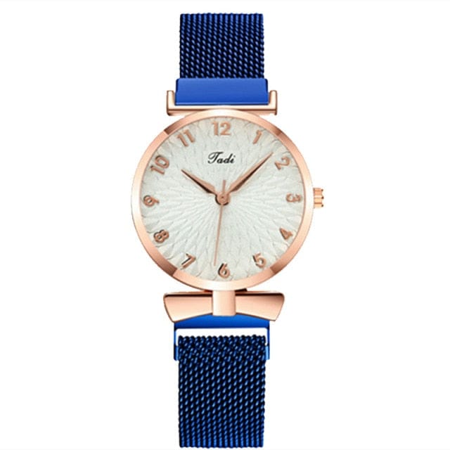 Luxury Women Watches 6pcs Set Elegant Female Wristwatches Magnetic Mesh Band Rose Woman Watch Bracelet montre femme reloj mujer - east2cart.uk