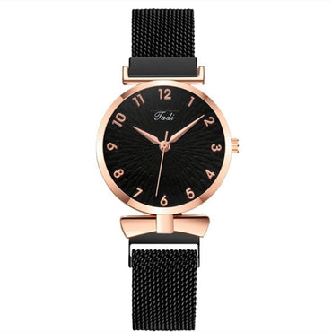 Luxury Women Watches 6pcs Set Elegant Female Wristwatches Magnetic Mesh Band Rose Woman Watch Bracelet montre femme reloj mujer - east2cart.uk