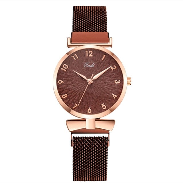 Luxury Women Watches 6pcs Set Elegant Female Wristwatches Magnetic Mesh Band Rose Woman Watch Bracelet montre femme reloj mujer - east2cart.uk