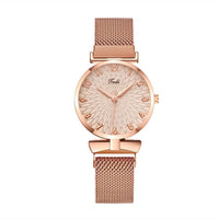 Luxury Women Watches 6pcs Set Elegant Female Wristwatches Magnetic Mesh Band Rose Woman Watch Bracelet montre femme reloj mujer - east2cart.uk