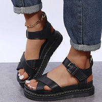 Open Toe Flatform Wedges Shoes Woman Summer Beach Sandals Sexy Women Plus Size PU Leather Sandalias Mujer Sapato Feminino - east2cart.uk