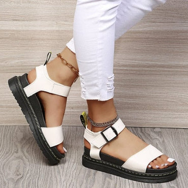 Open Toe Flatform Wedges Shoes Woman Summer Beach Sandals Sexy Women Plus Size PU Leather Sandalias Mujer Sapato Feminino - east2cart.uk