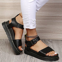 Open Toe Flatform Wedges Shoes Woman Summer Beach Sandals Sexy Women Plus Size PU Leather Sandalias Mujer Sapato Feminino - east2cart.uk