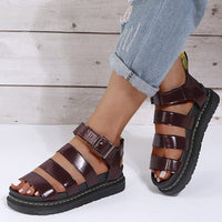 Open Toe Flatform Wedges Shoes Woman Summer Beach Sandals Sexy Women Plus Size PU Leather Sandalias Mujer Sapato Feminino - east2cart.uk