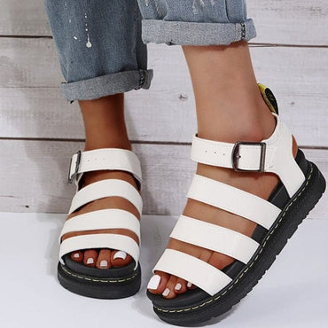 Open Toe Flatform Wedges Shoes Woman Summer Beach Sandals Sexy Women Plus Size PU Leather Sandalias Mujer Sapato Feminino - east2cart.uk