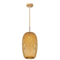 Hand-Woven Hanging Bamboo Lampshades