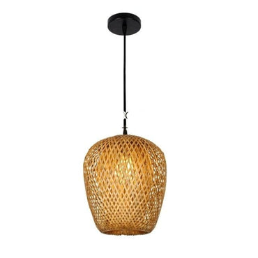 Hand-Woven Hanging Bamboo Lampshades