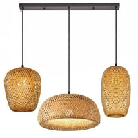 Hand-Woven Hanging Bamboo Lampshades