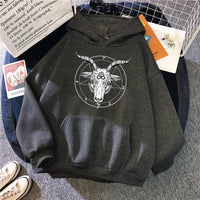 Gothic Occult Print Loose Sweatshirt
