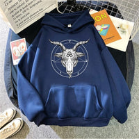 Gothic Occult Print Loose Sweatshirt