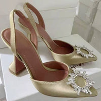 Ladies Luxury Crystal Sling back High Heels - east2cart.uk